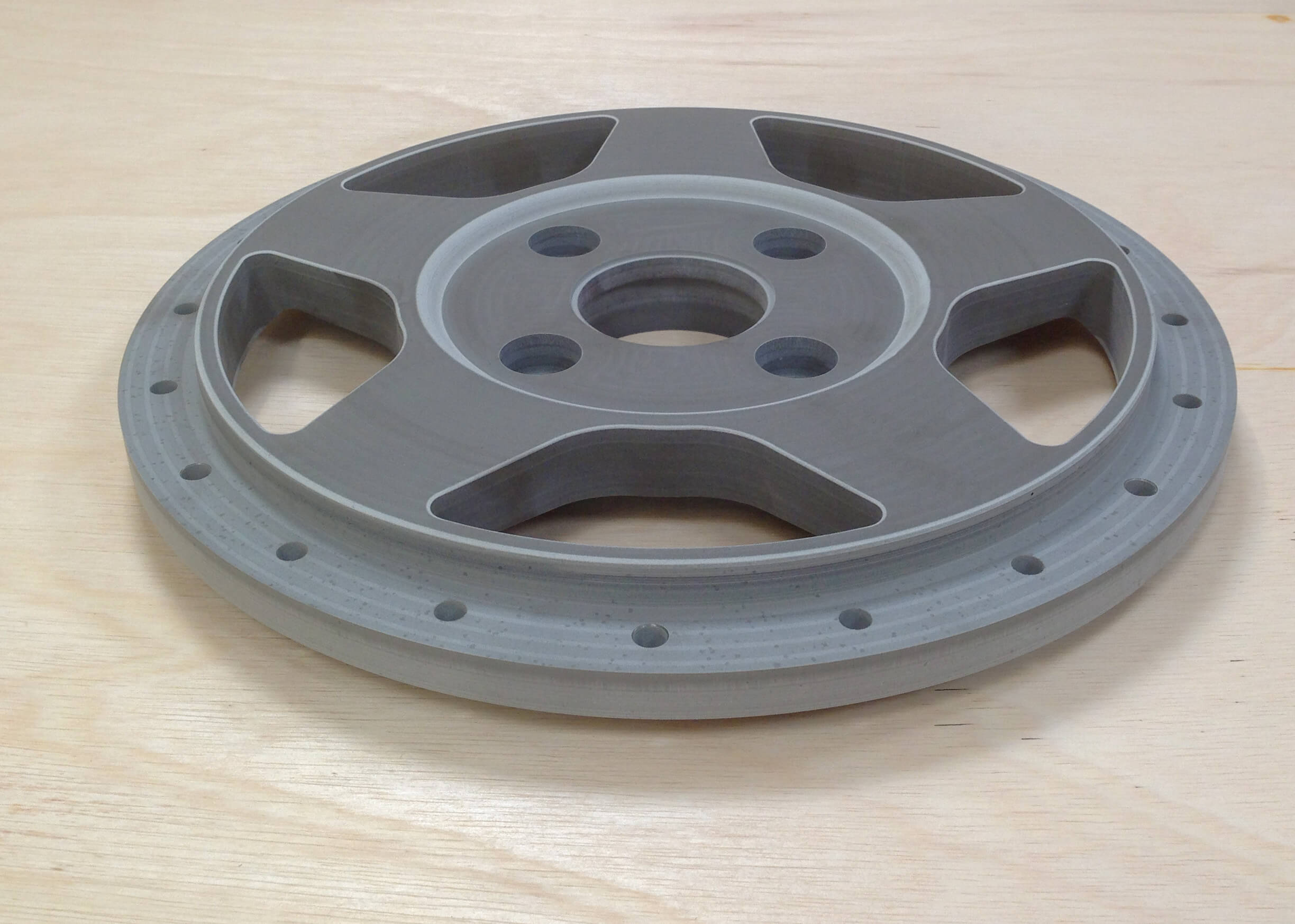 An example of our product prototyping service. A custom Designed 3-Piece Wheel Face